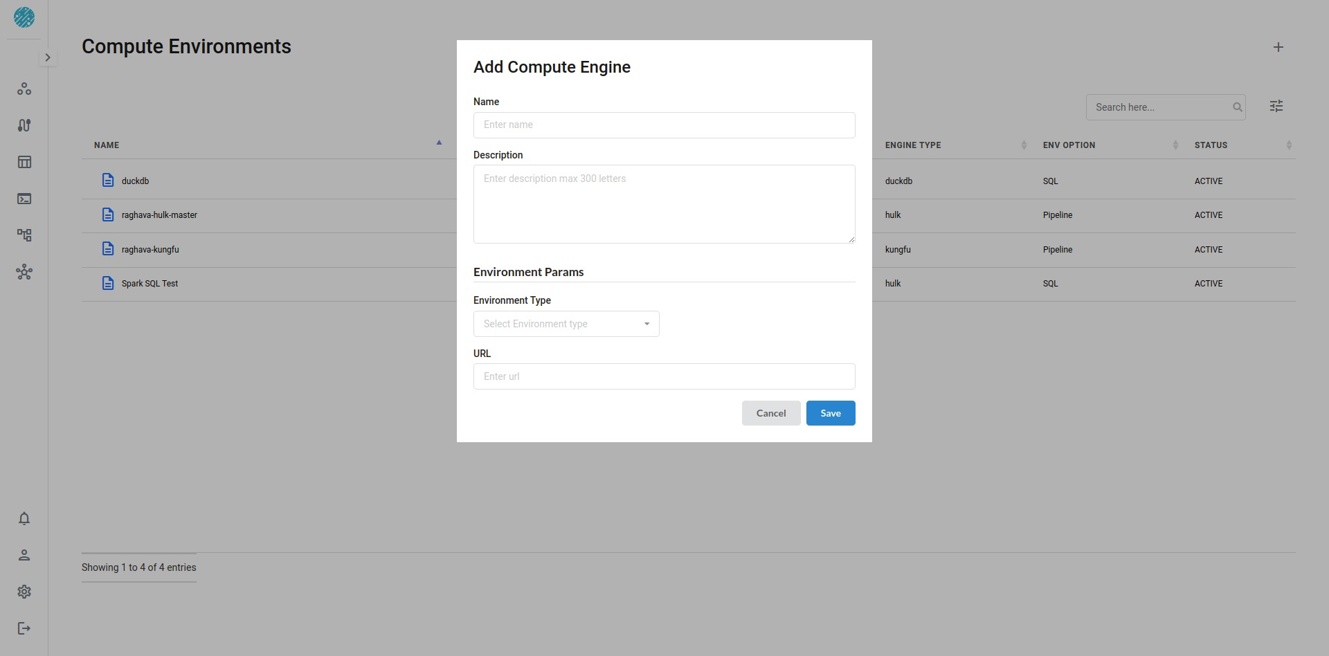 datasets section