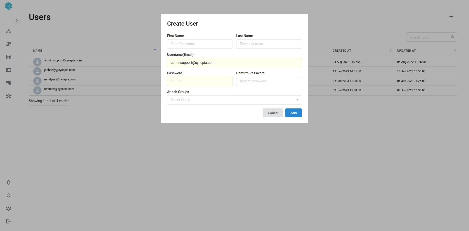 datasets section