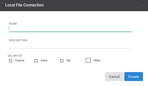 Local File Connector Dialog