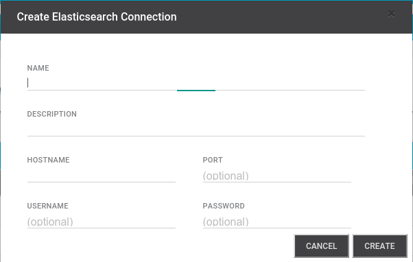 Elasticsearch Connector Dialog