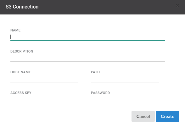 AWS S3 Connector Dialog